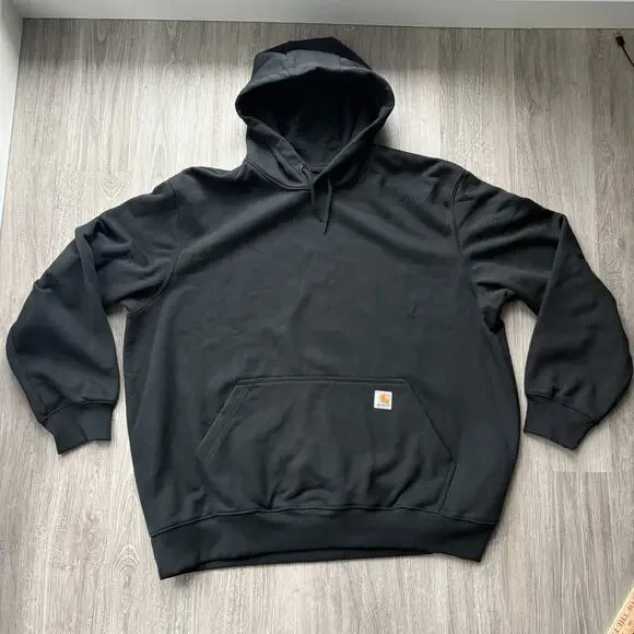 Carhartt Men's Rain Defender Hoodie Loose Fit Black Pullover Workwear Size 2XL - Picture 2 of 8
